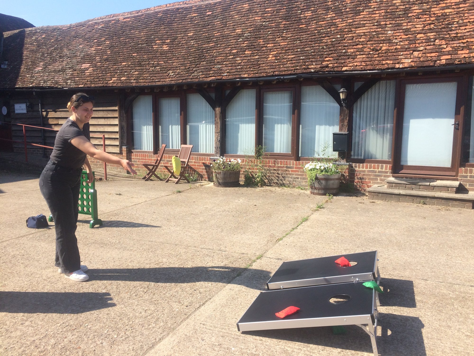 Cornhole Toss in Play